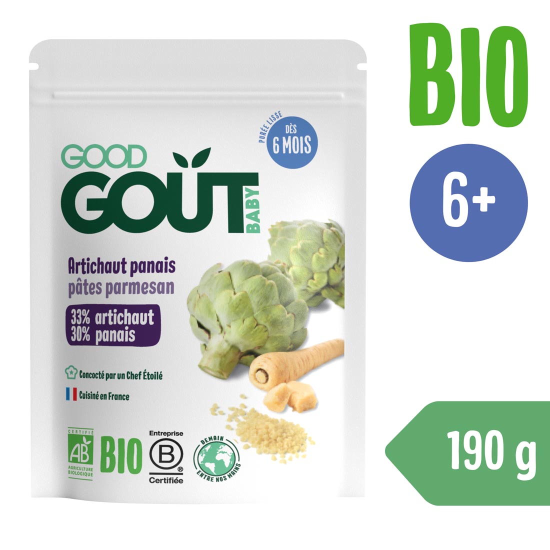 Good Gout BIO Artyčoky, pastinák a těstoviny s parmazánem (190 g)