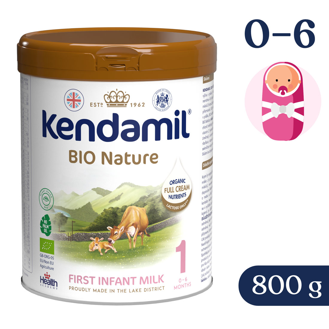 Kendamil BIO Nature počáteční mléko 1 (800 g) DHA+