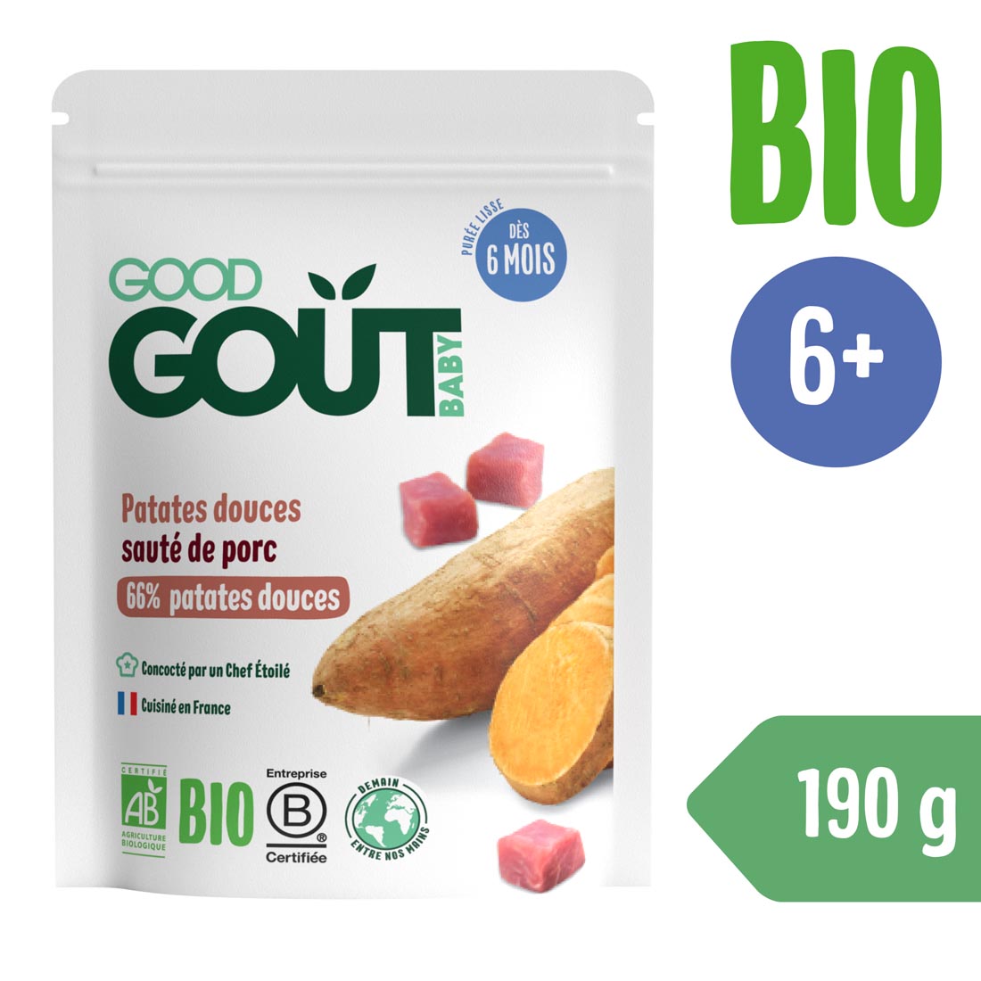 Good Gout BIO Batáty s vepřovým masem (190 g)