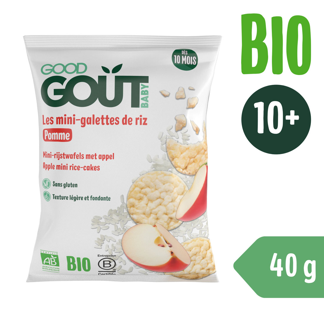 Good Gout BIO Mini rýžové koláčky s jablky (40 g)