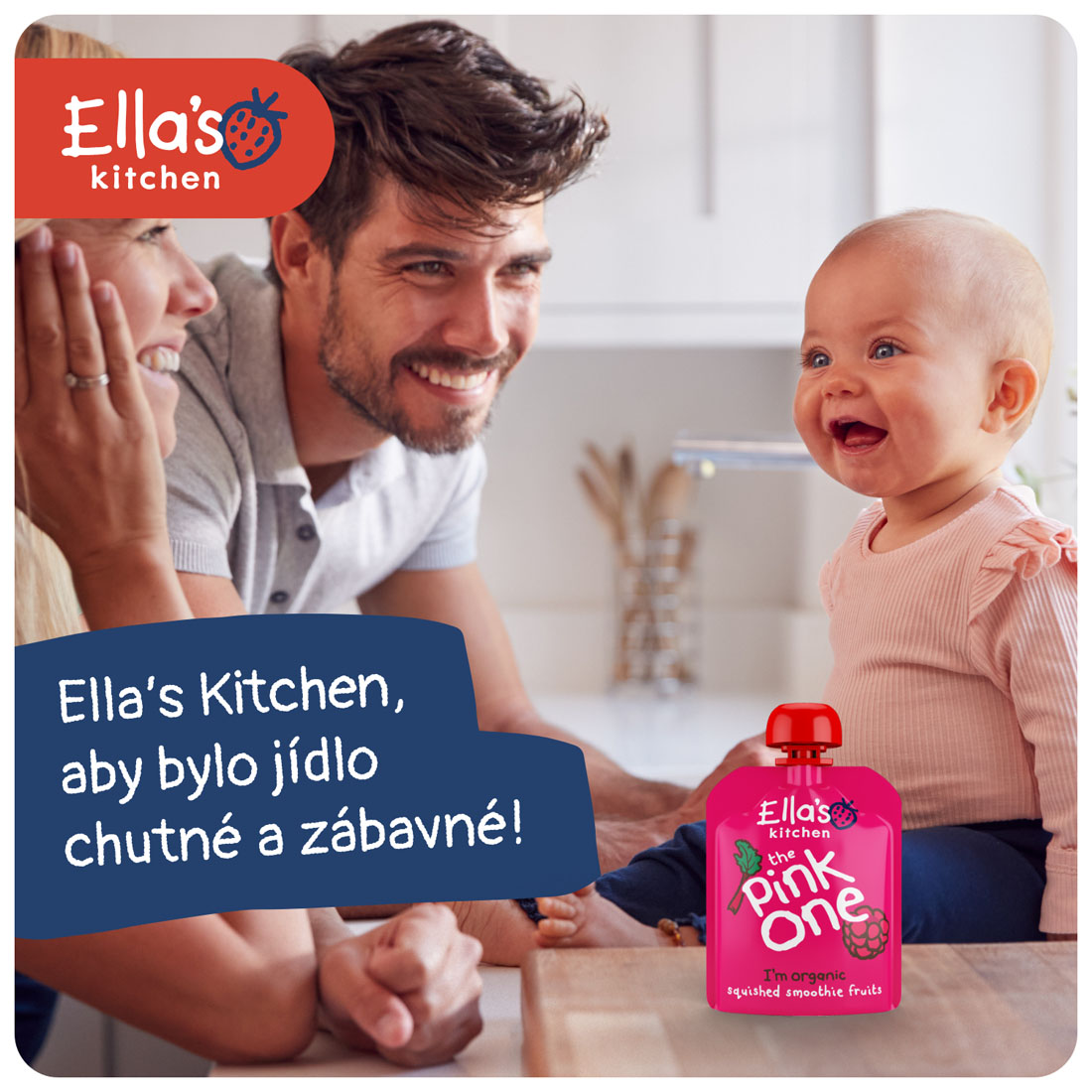 Ella's Kitchen BIO PINK ONE ovocné smoothie s dračím ovocem (5x90 g)