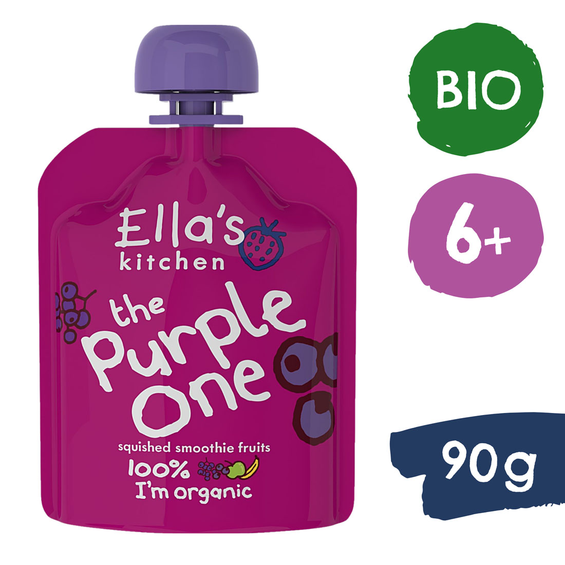 Ella's Kitchen BIO PURPLE ONE ovocné pyré s černým rybízem (90 g)