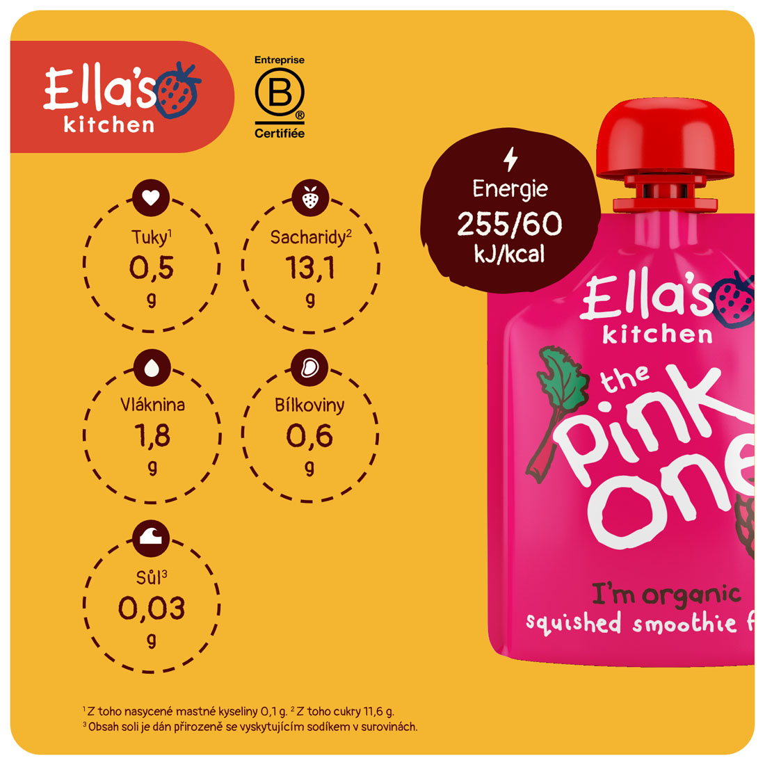 Ella's Kitchen BIO PINK ONE ovocné smoothie s dračím ovocem (90 g)