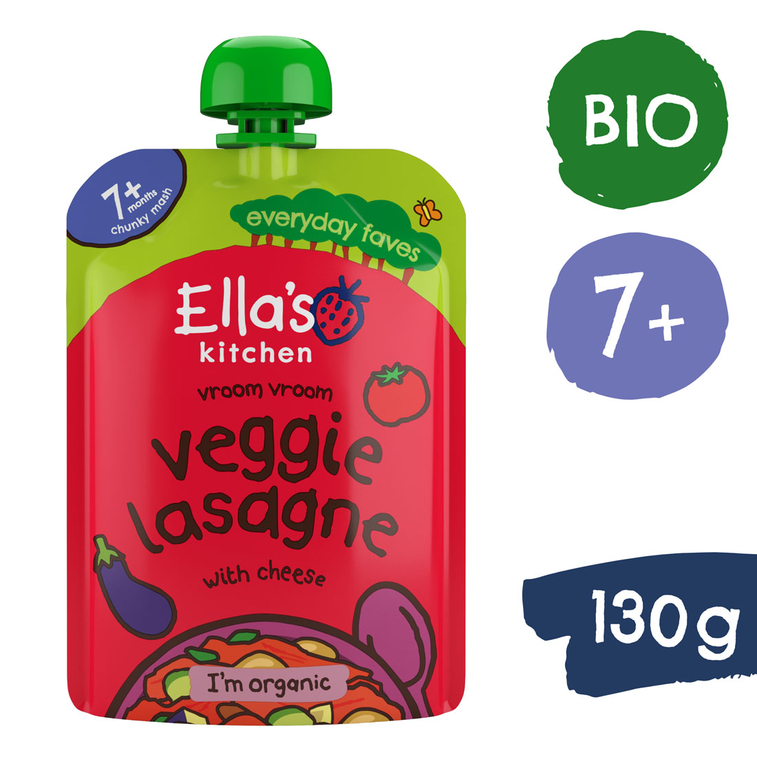 Levně Ella's Kitchen BIO Zeleninové lasagne se sýrem (130 g)