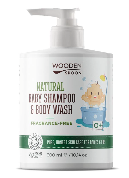 Wooden Spoon Dětský sprchový gel a šampon 2v1 bez parfemace (300 ml)