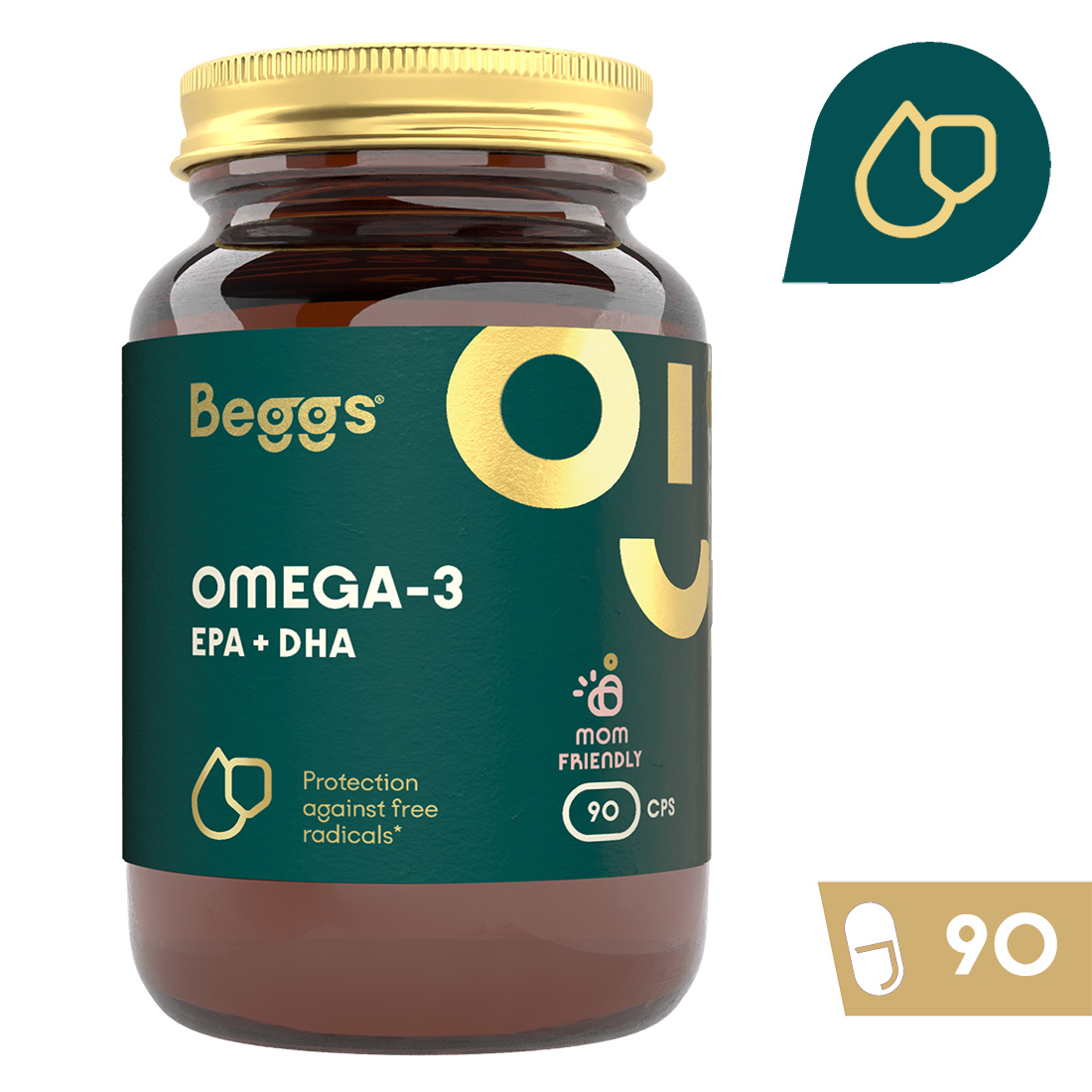 Beggs Omega-3, EPA+DHA (90 cps.)