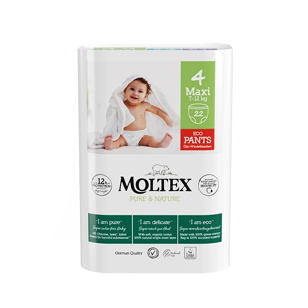 Natahovací plenkové kalhotky Moltex Pure & Nature Maxi 7-12 kg (22 ks)