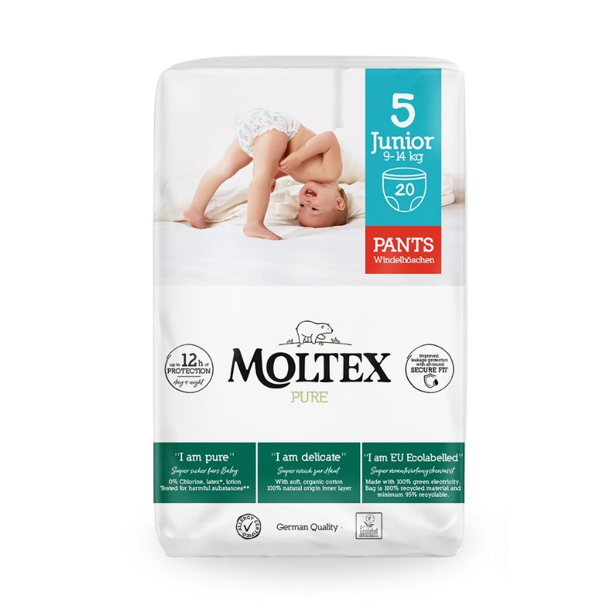 Natahovací plenkové kalhotky Moltex Pure Junior 9-14 kg (20 ks)