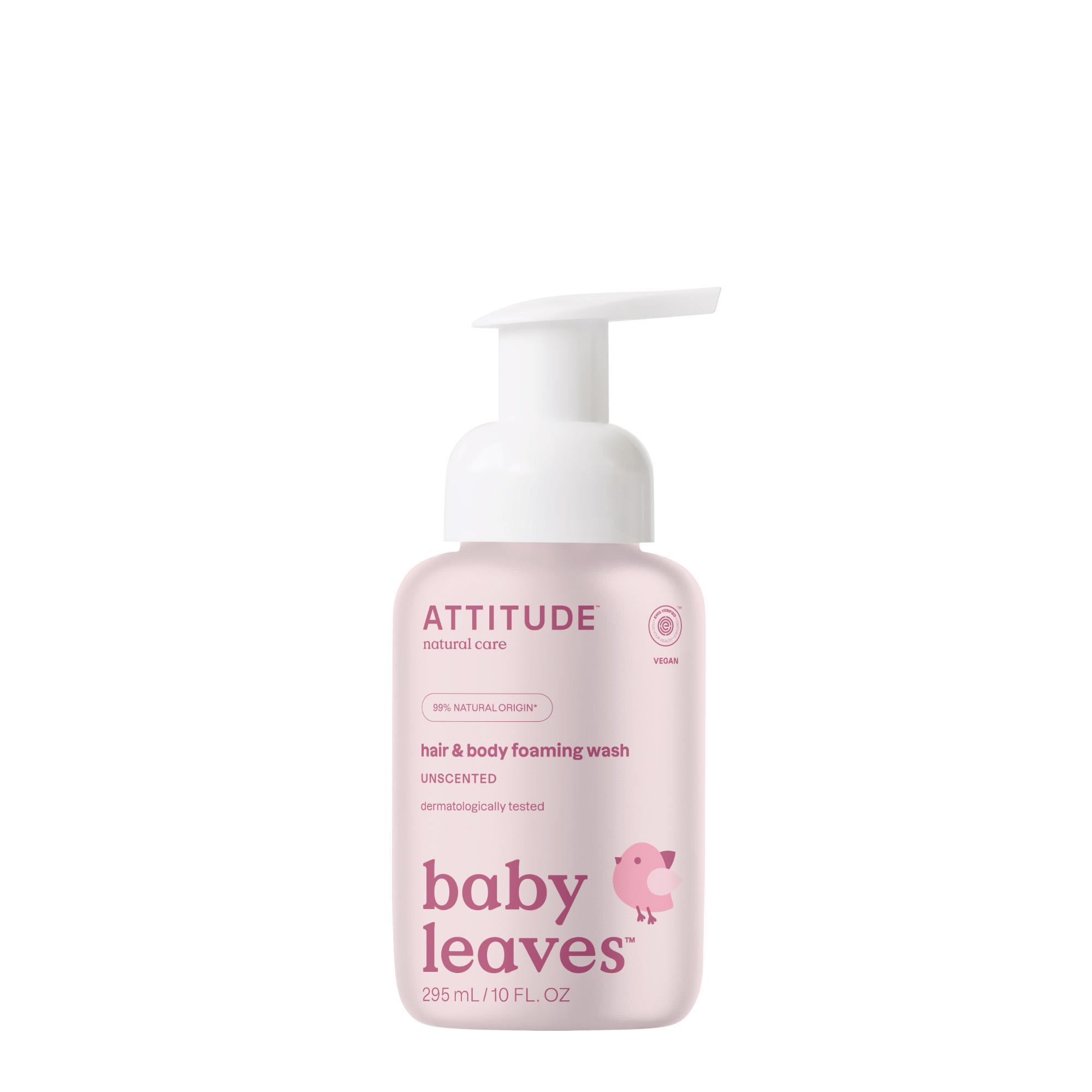 Levně Attitude Baby leaves Dětská mycí pěna bez vůně 2v1 (295 ml)