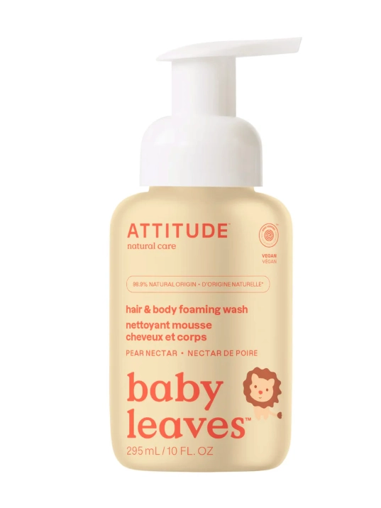 2v1 dětská mycí pěna ATTITUDE Baby leaves s vůní hruškové šťávy 295 ml