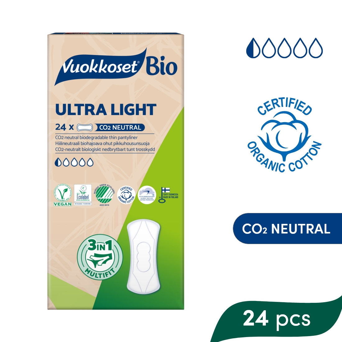 VUOKKOSET BIO Slipové vložky Ultra Light (24 ks)