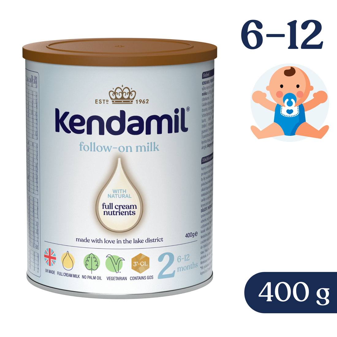 Kendamil pokračovací mléko 2 (400 g) DHA+