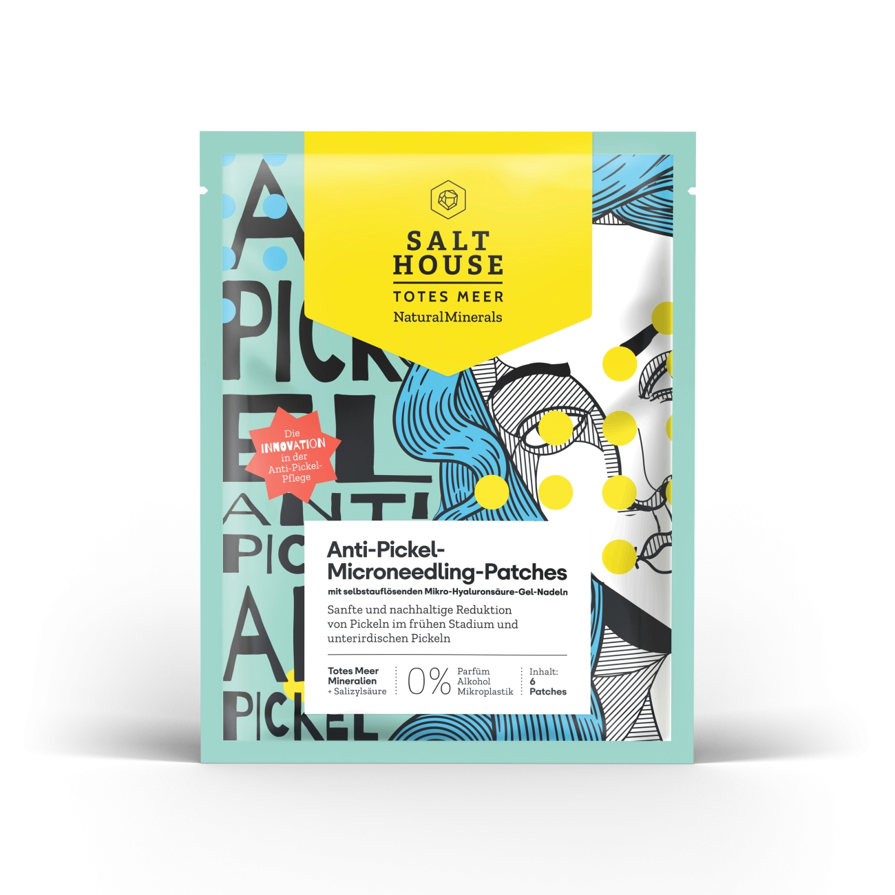 Salt House Natural Minerals Microneedling náplasti proti akné, 6 ks