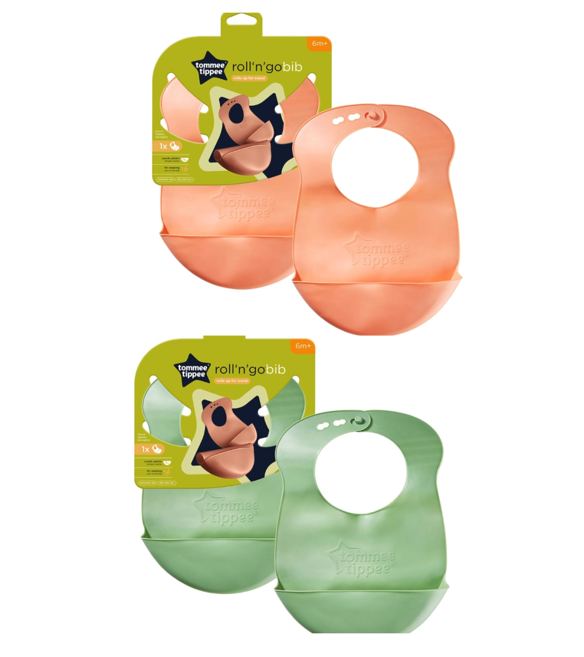 Tommee Tippee Dětský Bryndák 6m+, zelený nebo oranžový