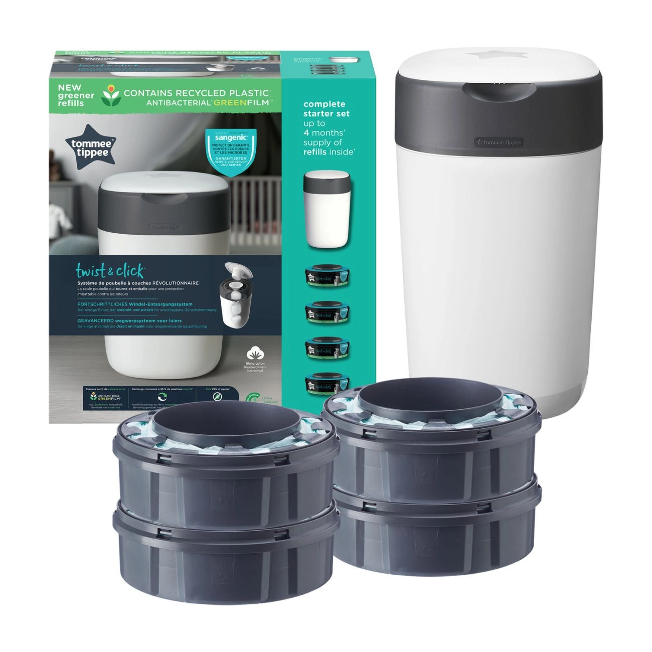 Tommee Tippee Twist & Click Koš Na Pleny + 4 kazety