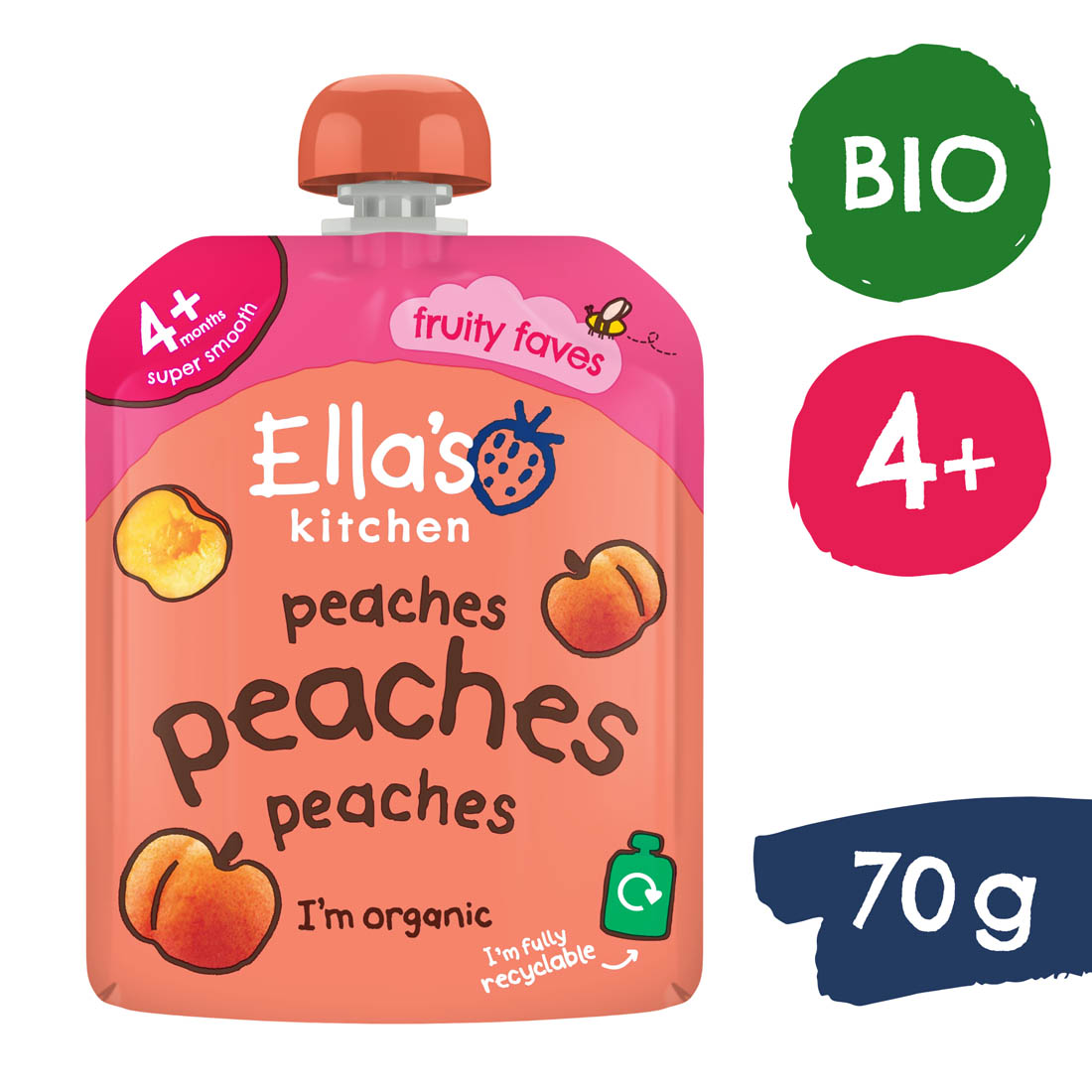 Ella's Kitchen BIO Broskvová svačinka (70 g)