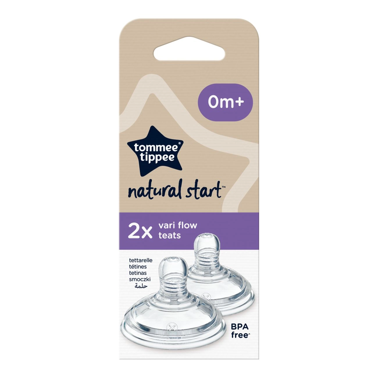 Tommee Tippee Anti-Colic Savička Na Lahev Natural Start Variabilní Průtok 0m+, 2 ks