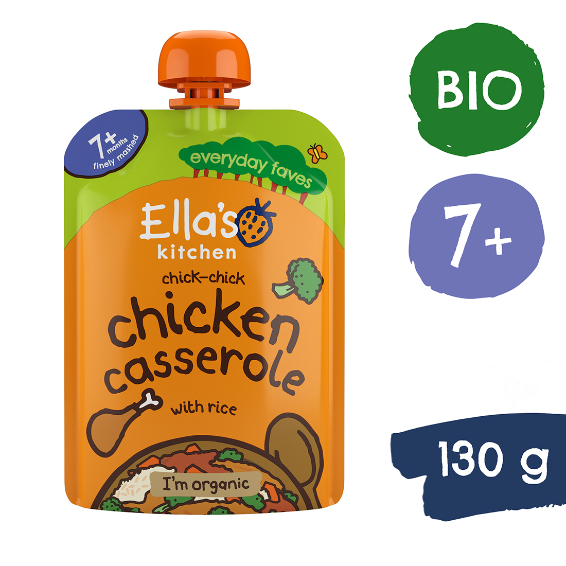 Levně Ella's Kitchen BIO Kuřecí nákyp s rýží (130 g)