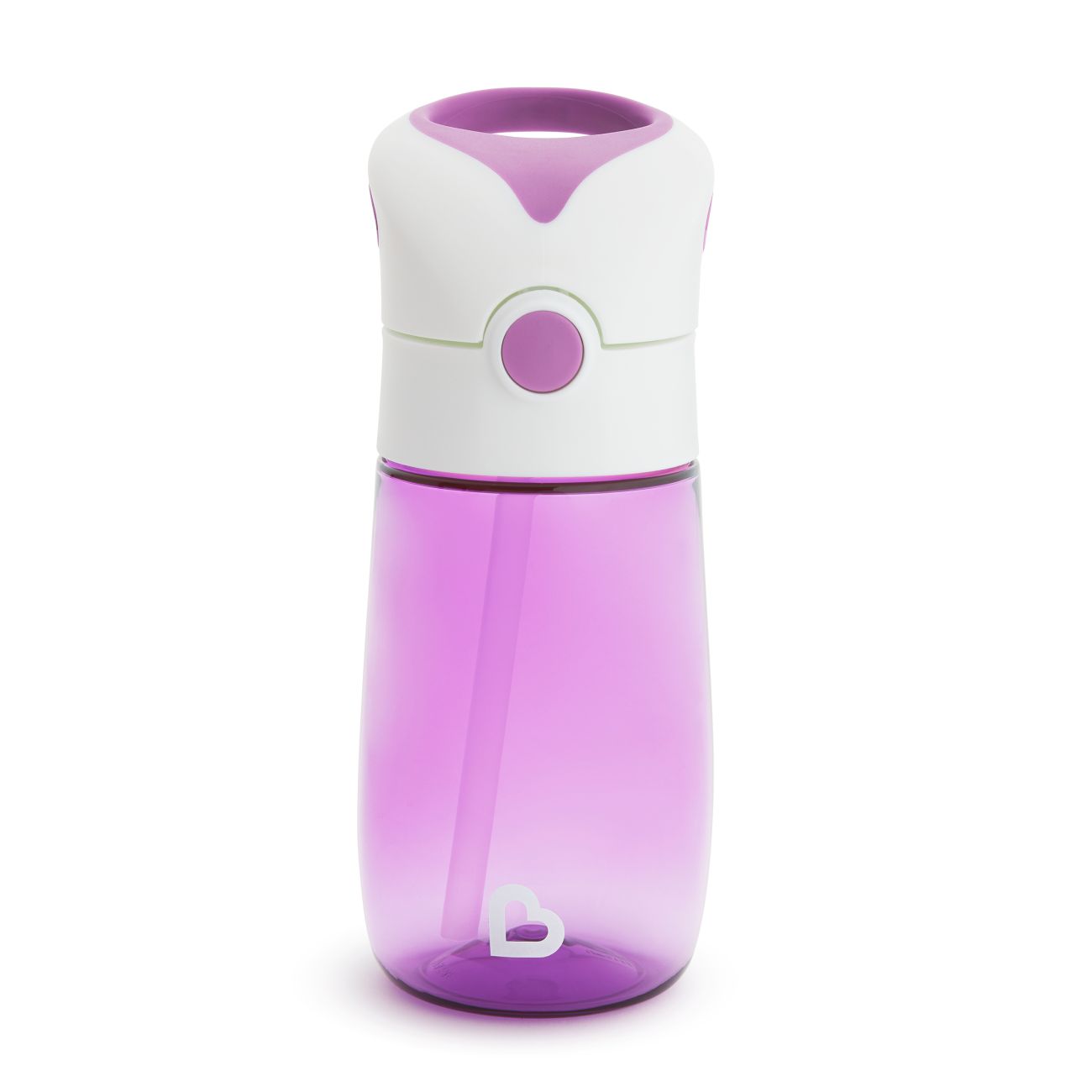 Levně Munchkin Hrneček s brčkem Flip & Go 355ml 18m+, fialový