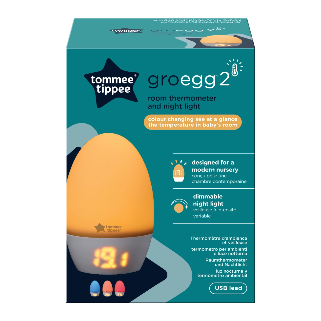 Tommee Tippee GroEgg2 Teploměr a Noční Světlo
