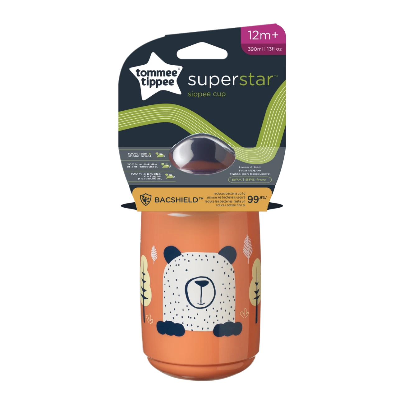 Levně Tommee Tippee Superstar Sipper Netekoucí Hrnek 390 ml, 12m+, Oranžový