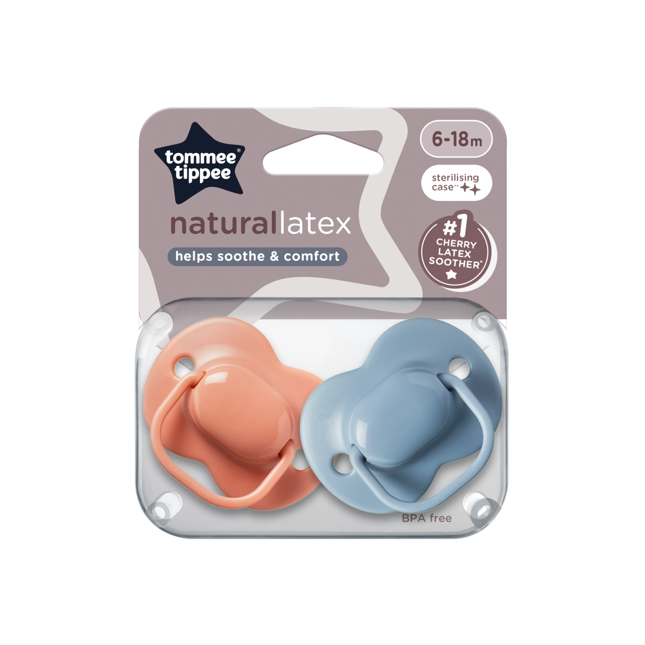 Tommee Tippee Dudlík Cherry Latex 6-18m, 2 ks