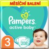 Pampers Active Baby Měsíční balení dětských plenek vel. 3 (208 ks)