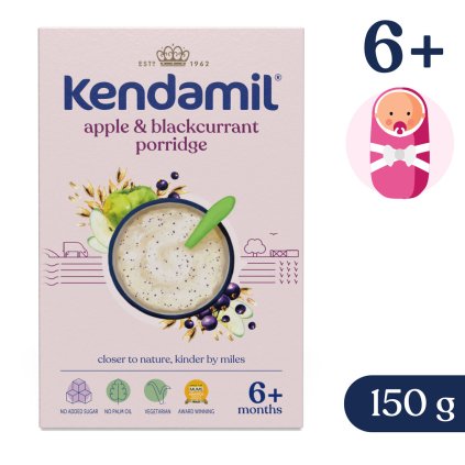 Kendamil Tejkása fekete ribizlivel és almával (150 g), szavatossági idő: 2024.04.30
