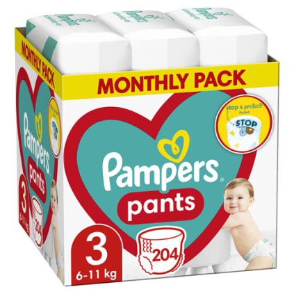 Pampers Pants Bugyi pelenka havi csomag 3 mér. (204 db)