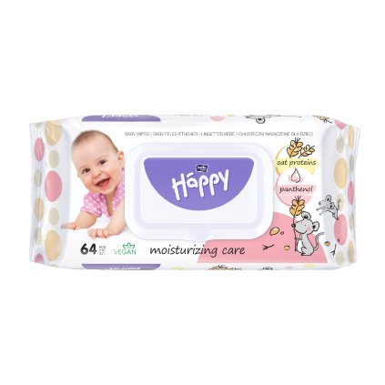 Bella Happy Baby tisztító törlőkendő zabfehérjékkel és panthenollal (64 db)