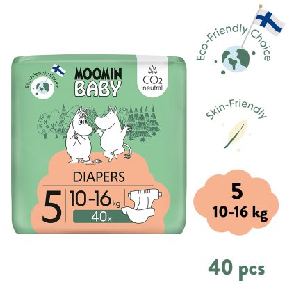 Moomin Baby 5 Maxi 10–16 kg (40 db), ökopelenka