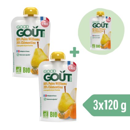 2+1 INGYEN: Good Gout BIO Körte klementinnel (120 g)