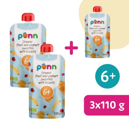 2+1 INGYEN: SALVEST Põnn BIO Gyümölcsös smoothie joghurttal és keksszel (110 g)