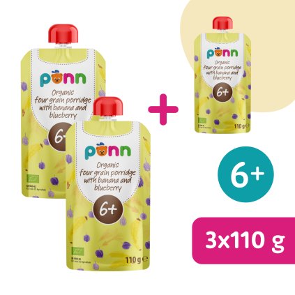 2+1 INGYEN: SALVEST Põnn BIO Banán fekete áfonyával és gabonapehellyel (110 g)