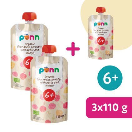 2+1 INGYEN: SALVEST Põnn BIO Zabkása mangóval és almával (110 g)