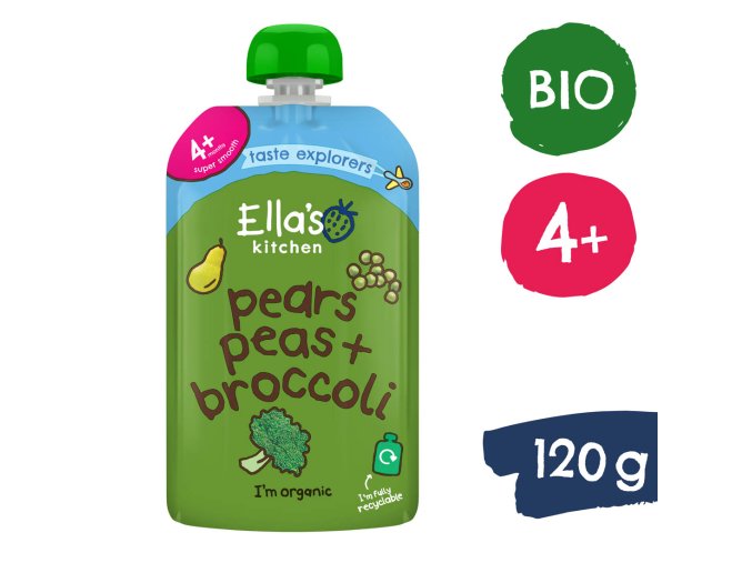 Ella's Kitchen BIO Körte, borsó és brokkoli (120 g)