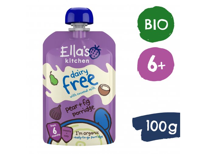 Ella's Kitchen BIO Tejmentes zabkása körtével és fügével (100 g)