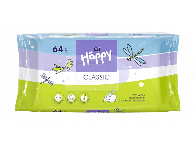 Bella Happy Tisztító törlőkendő Classic (64 db)