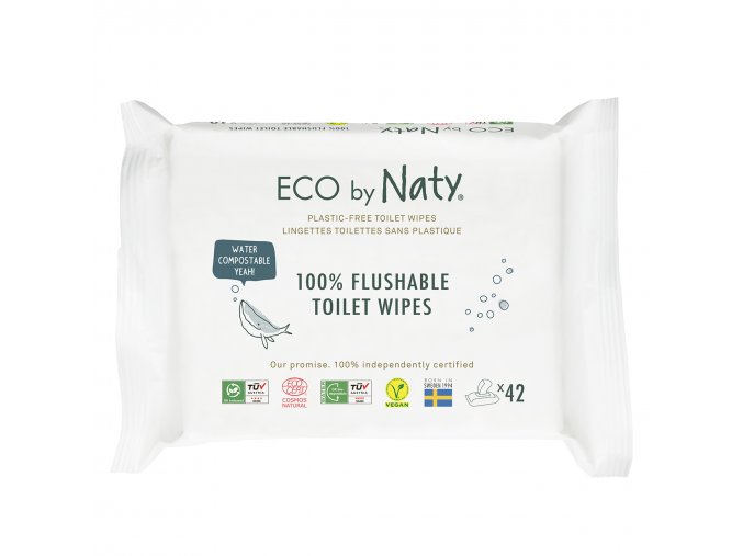 Eco by Naty ÖKO illatmentes nedves törlőkendő, öblíthető és WC-papír funkcióval (42 db)