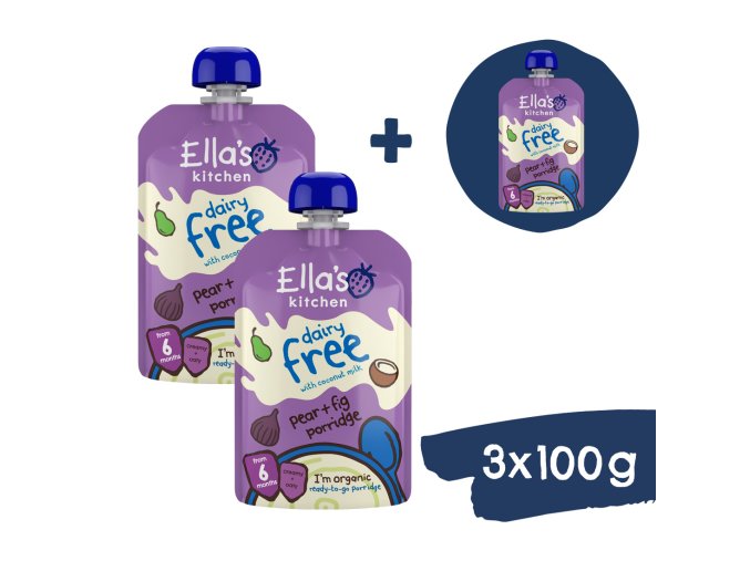 2+1 INGYEN: Ella's Kitchen BIO Tejmentes zabkása körtével és fügével (100 g)