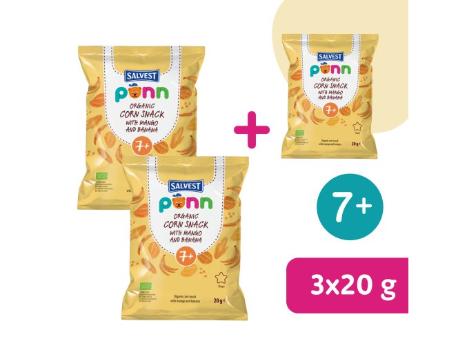 2+1 INGYEN: SALVEST Põnn BIO Mangó chips (20 g)