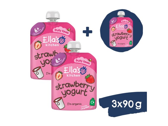 2+1 INGYEN: Ella's Kitchen BIO Eper joghurttal (90 g)
