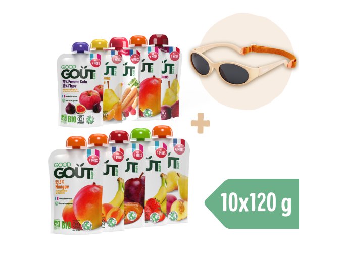 Good Gout BIO Kapszulás 10 csomag + Dodie napszemüveg (0 - 18 hónap), bézs