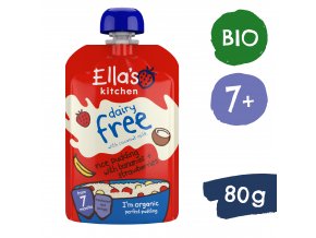 Ella's Kitchen BIO Tejmentes rizspuding banánnal és eperrel (80 g)