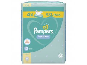 Pampers Fresh Clean XXL Baba nedves törlőkendő (4× 80 db)