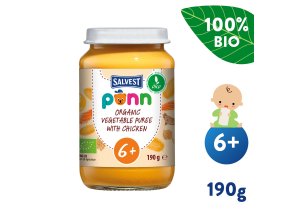 SALVEST Põnn BIO Csirke zöldségpürével (190 g), szavatossági idő: 2024.06.05