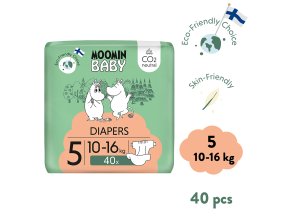 Moomin Baby 5 Maxi 10–16 kg (40 db), ökopelenka