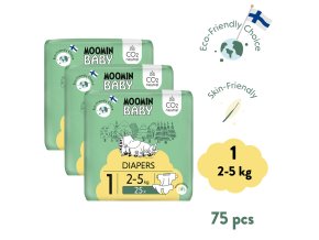 Moomin Baby 1 Newborn 2–5 kg (75 db), havi  ökopelenka csomag