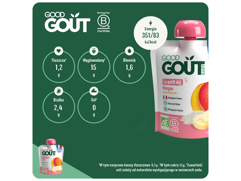 Good Gout BIO Śniadanie z mango (70 g) 