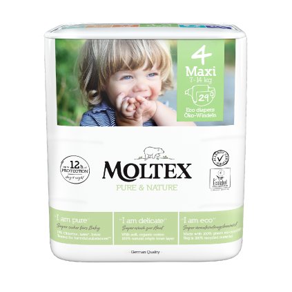 Moltex Pure & Nature Maxi 7–14 kg (29 szt), eko pieluszki
